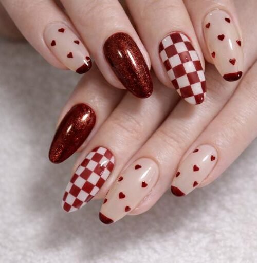 25+ Black Checkered Nail Designs