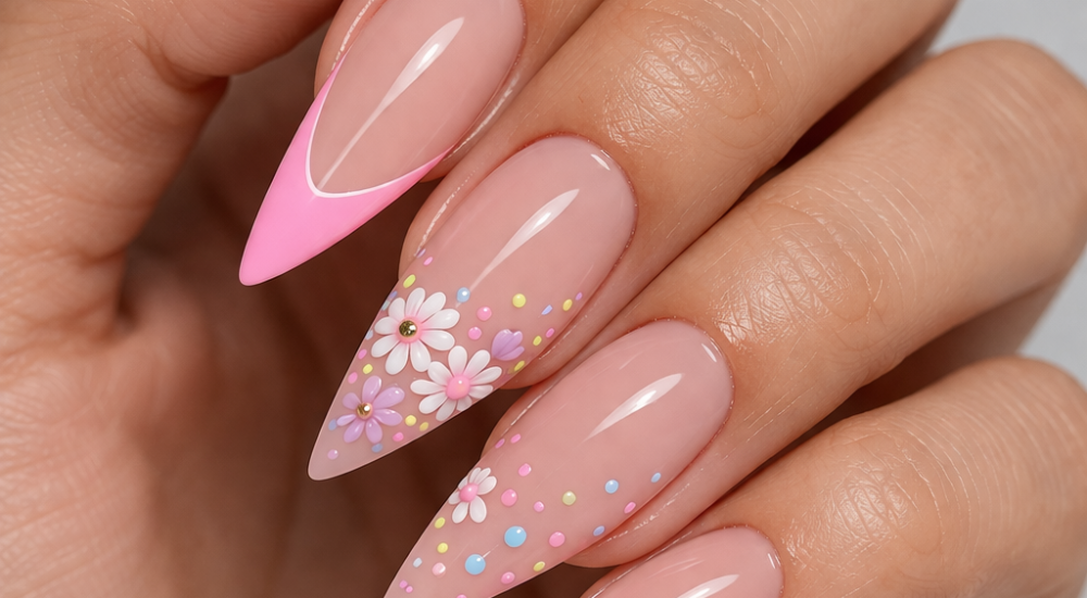 30 Stiletto Spring Nail Design Ideas