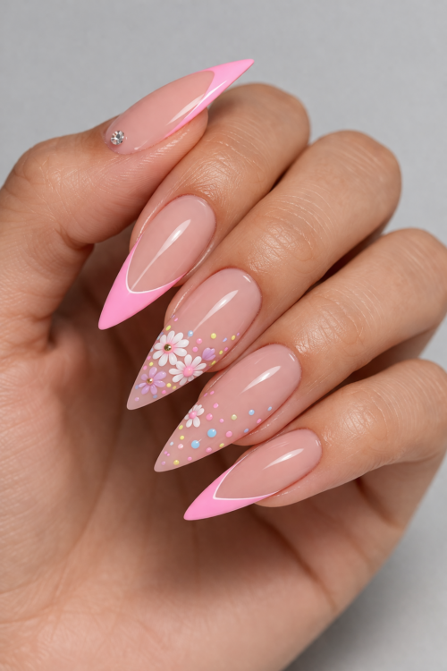 30 Stiletto Spring Nail Design Ideas